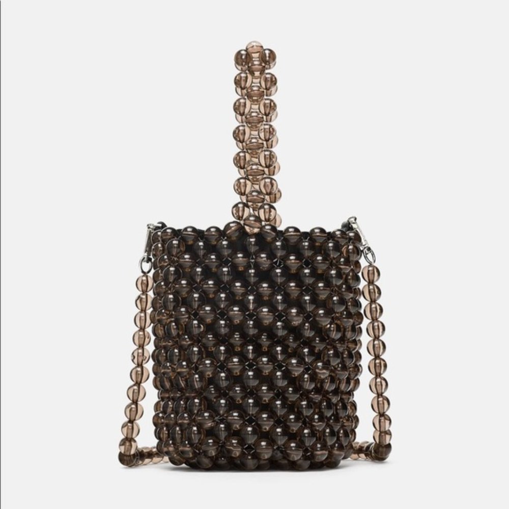 NEW! Zara Brown Bead Small Mini Shoulder Bag